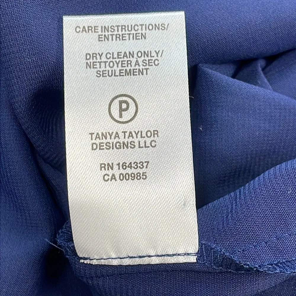 NWT Tanya Taylor Leonie Gown Navy Blue Maxi Formal Notched V Sz 4